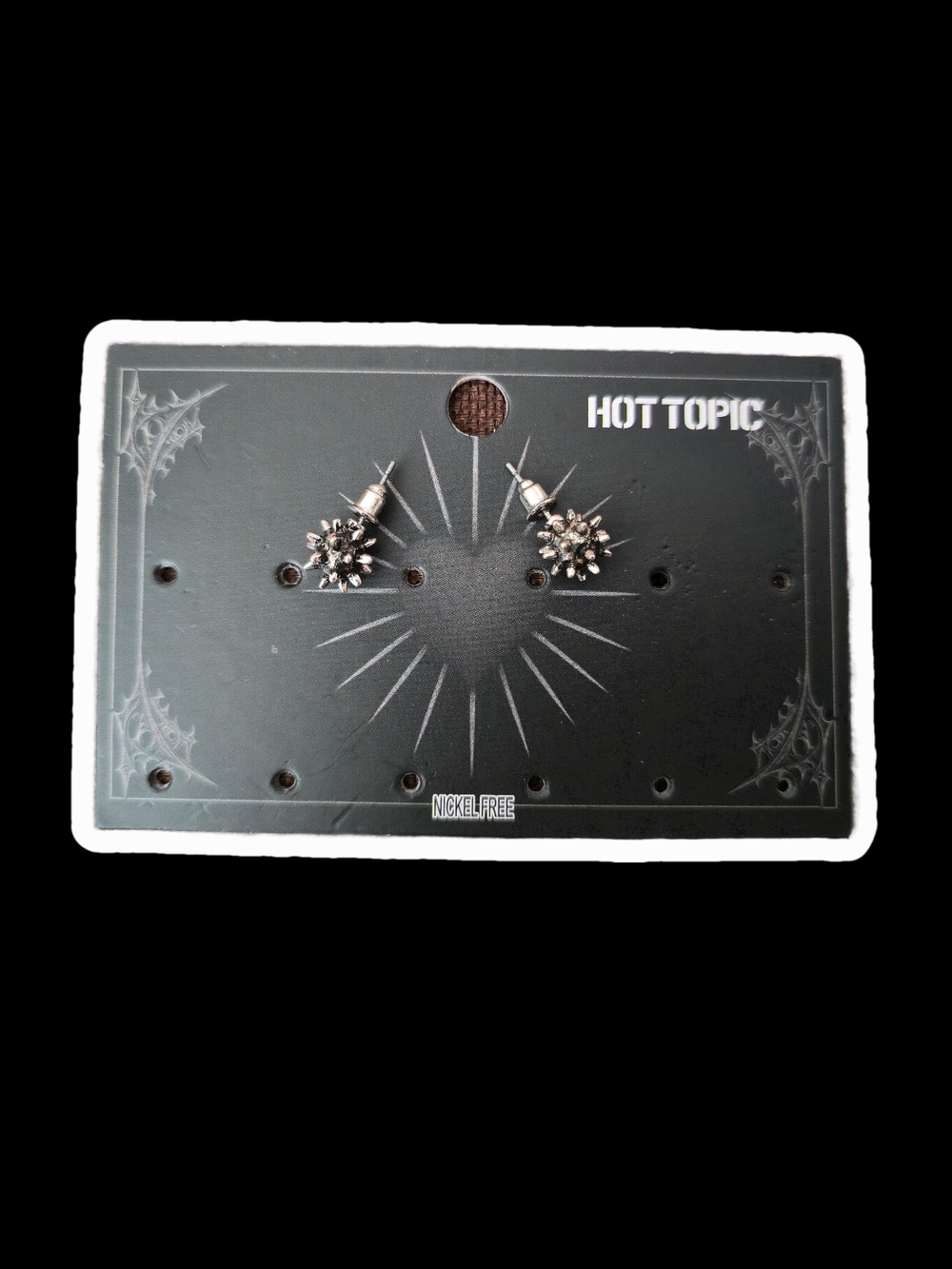Hot Topic Silver Spike Earings  Metallic Silver